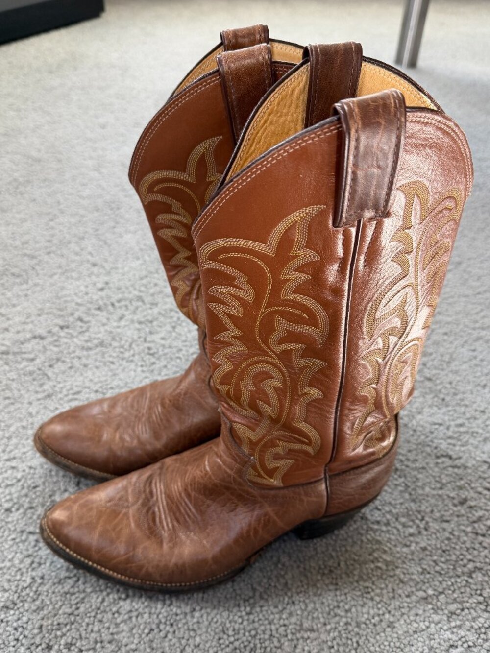 Vintage Justin Western Boots - Model 1672 - Size 7 1/2 EE - Made in USA - VGUC